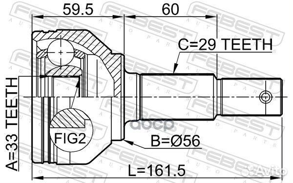 ШРУС наружный 33x56x29 (nissan qashqai J10F 200