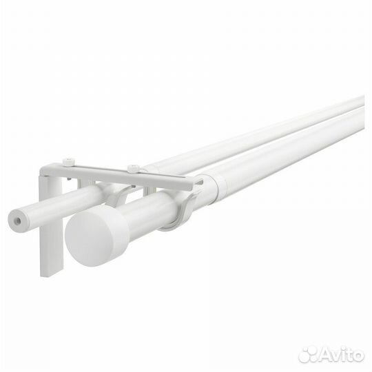 Карниз белый IKEA Hugad 210-385 однорядный