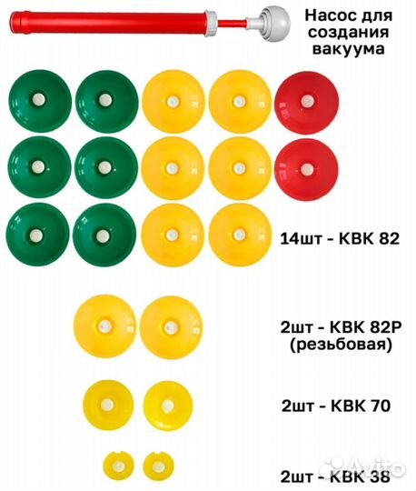 Вакуумный насос с крышками для консервации