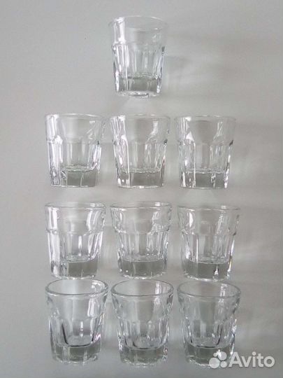 Рюмки 30 гр. стекло за 10 штук