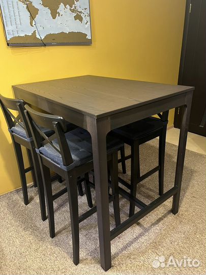 Комплект Барный стол IKEA ekedalen и стулья