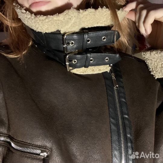 Дублёнка коричневая