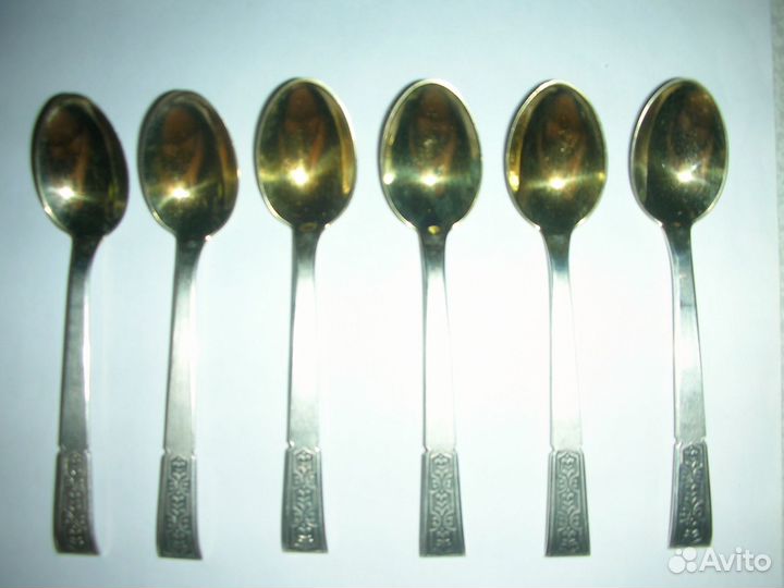 Набор кофейных ложек,6 шт,коробка,серебро 916,СССР