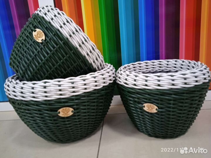 Кашпо для цветов Ручная работа Ротанг