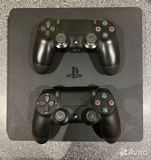 Sony playstation 4 slim, 1tb, два джойстика