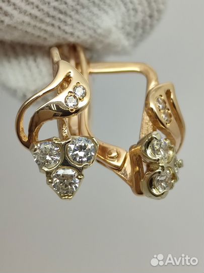 Серьги золотые 585 пробы