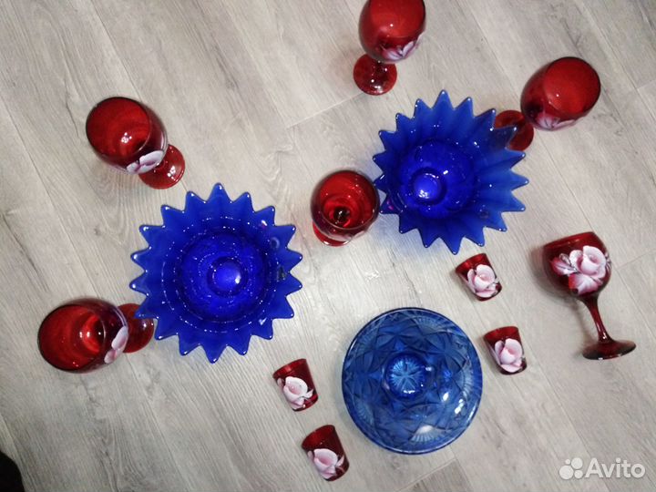 Посуда СССР цветное стекло цена за лот