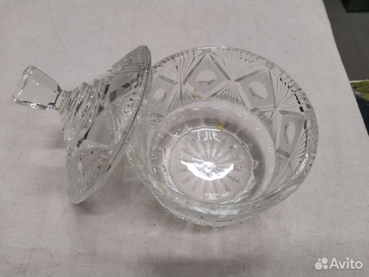 Конфетница с крышкой Хрусталь СССР (Ч)