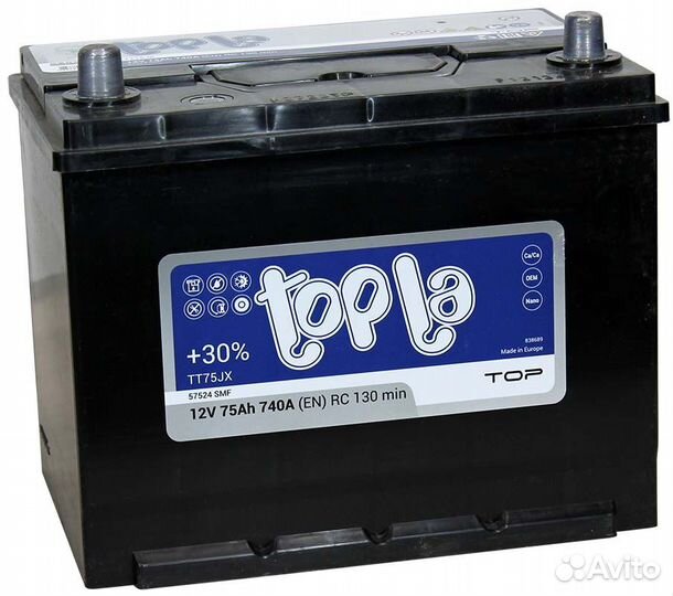Аккумулятор 75 Topla Asia 740A