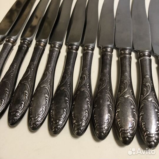 Десертные ножи Пламя мельхиор