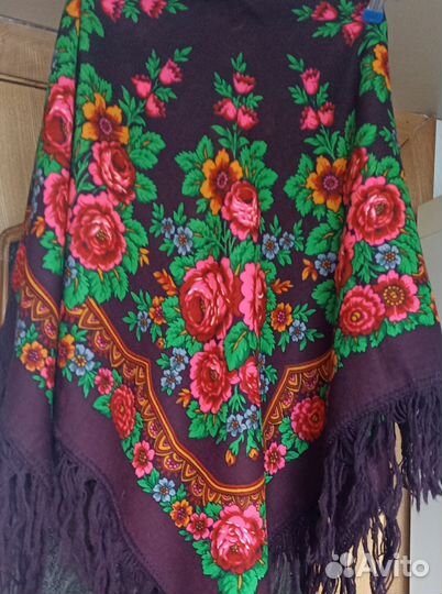 Павловопосадский платок шерсть 95х95