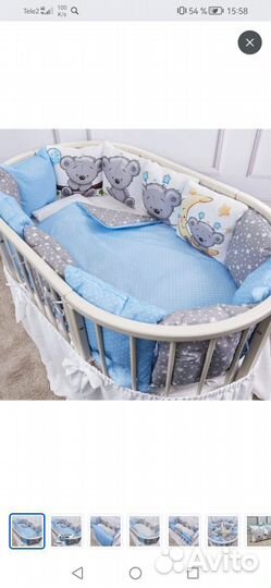 Комплект для детской кроватки, бортики-подушечки