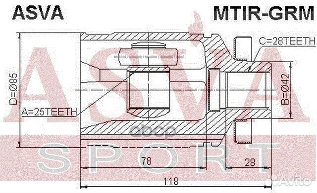 ШРУС внутренний перед прав mitsubishi