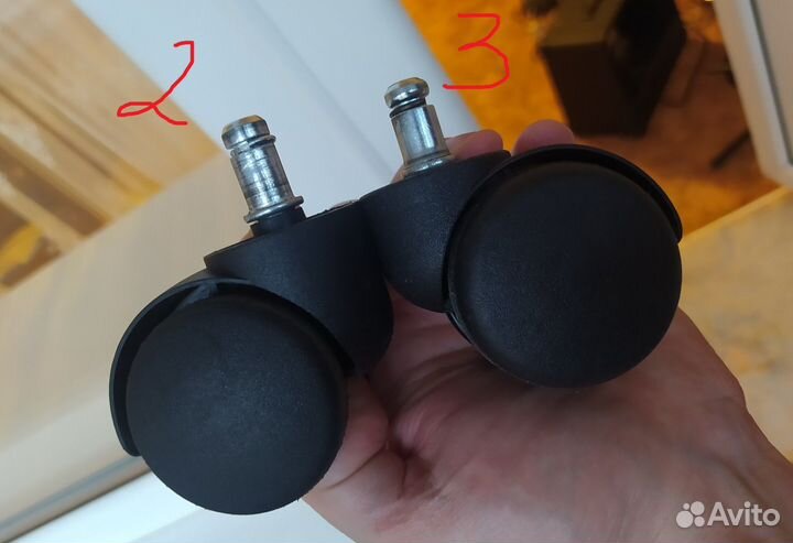 Колесики для офисного кресла 3 вида