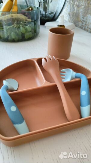 Набор посуды для кормления силиконовая на присоске