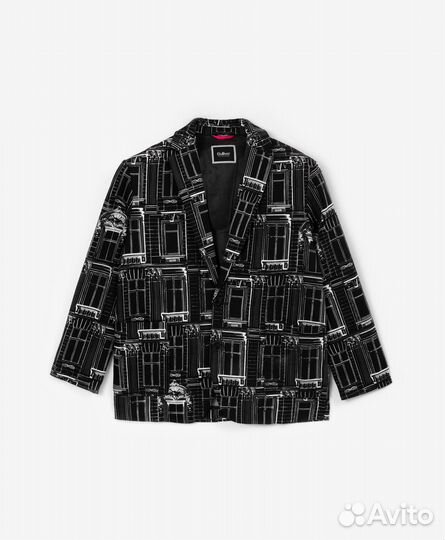 Пиджак хлопковый черный Gulliver, размер 164