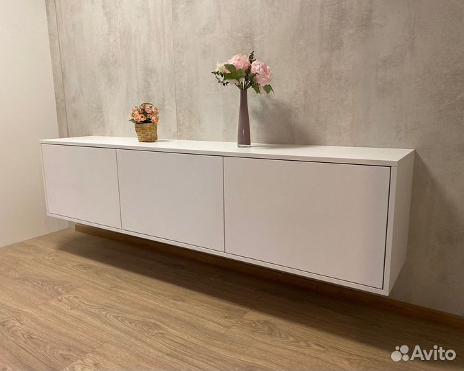 Тумба под тв белая подвесная