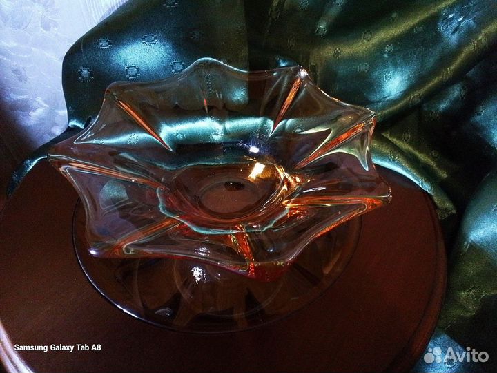 Конфетница, цветное стекло, СССР