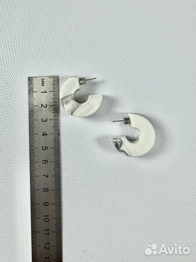 Серьги под кахолонг, кварц, zarina