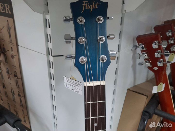 Акустическая гитара flight d-155c mah bl новая