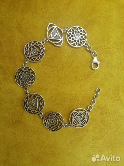 Браслет чакры серебро