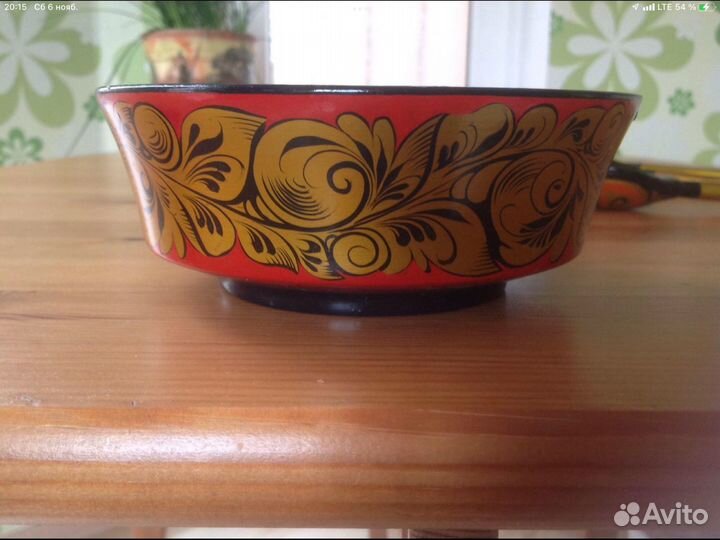 Бокал,ложка и миска «хохлома»