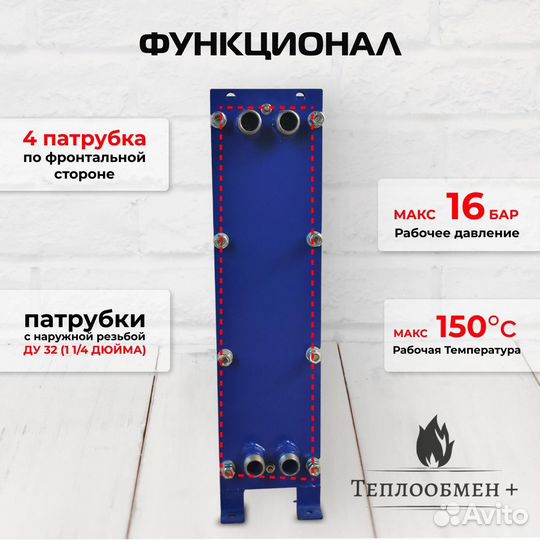 Теплообменник SN 08-25 для гвс 130кВт 2040 л/час