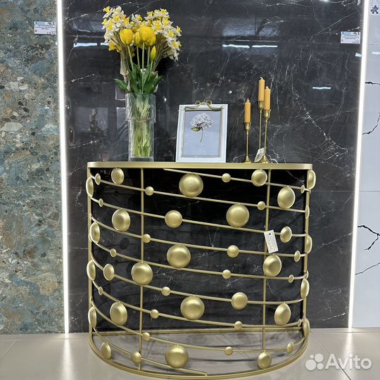 Консоль с зеркальной столешницей Bubbles