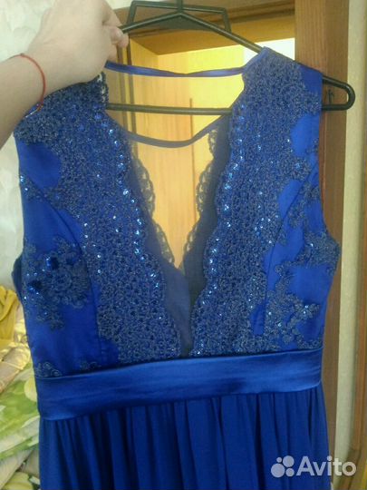 Платье вечернее синее 44-46 на выпускной свадьбу