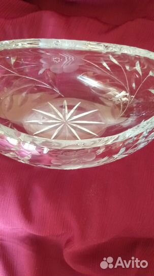 Хрустальная ваза ладья ГДР