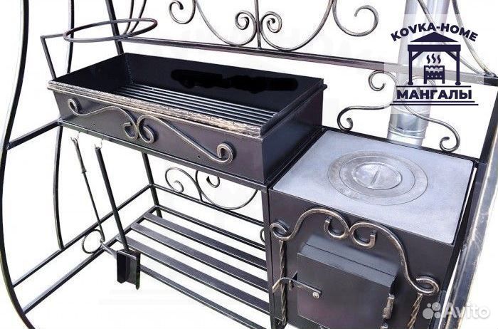 Кованый мангал с крышей / Гарантия до 10 лет