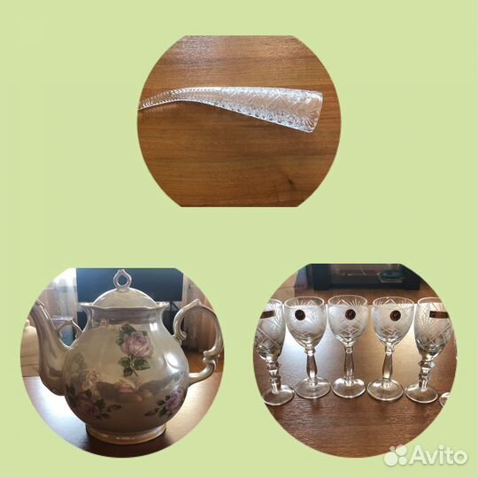 Рюмки чайник рог хрустальный