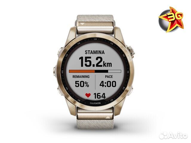 Часы Garmin Fenix 7S Sapphire Solar Nylon Cream Go