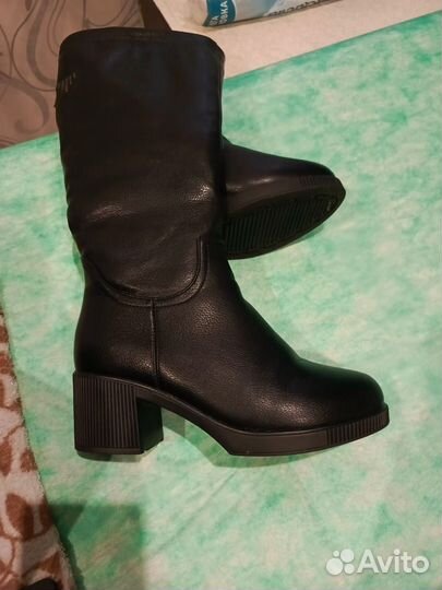 Сапоги кожаные женские 38