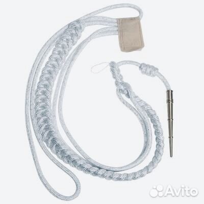 Аксельбант офицерский нить серебро