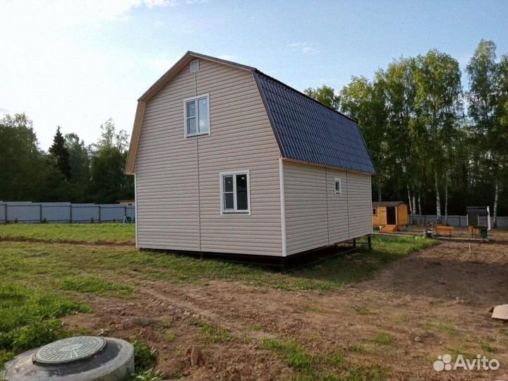 Каркасный дом щитовой 6х8 с террасой