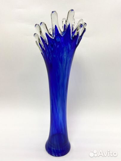 Ваза для цветов Всплеск кобальтовое стекло