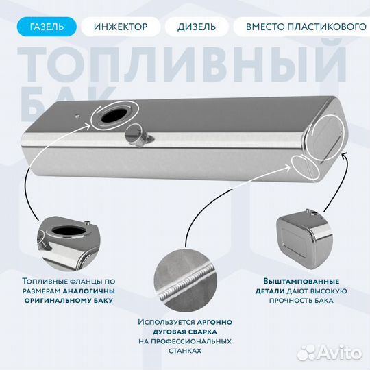 Алюминиевый бензобак 130л Газель вместо пластика