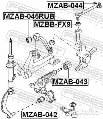 Сайлентблок переднего рычага mzab045RUB Febest