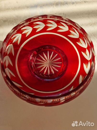 Цветной хрусталь. Ваза для фруктов