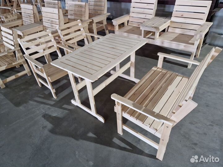 Стол + 2 стула + скамейка комплект