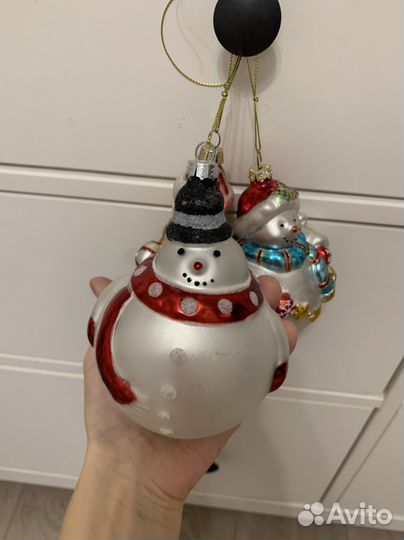 Большие стеклянные новогодние игрушки,пакетом