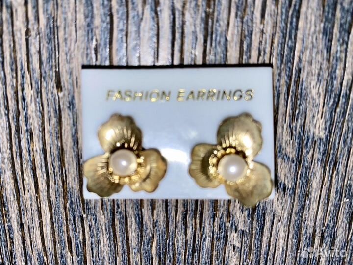 Сережки-гвоздики бижутерия - 2 пары