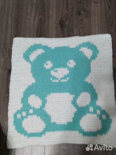 Плед плюшевый вязаный детский