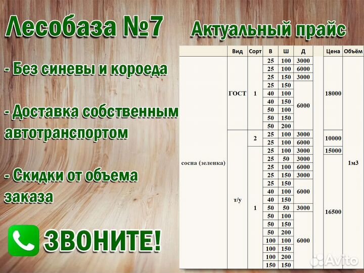 Доска дюймовая, т/у, сорт 1