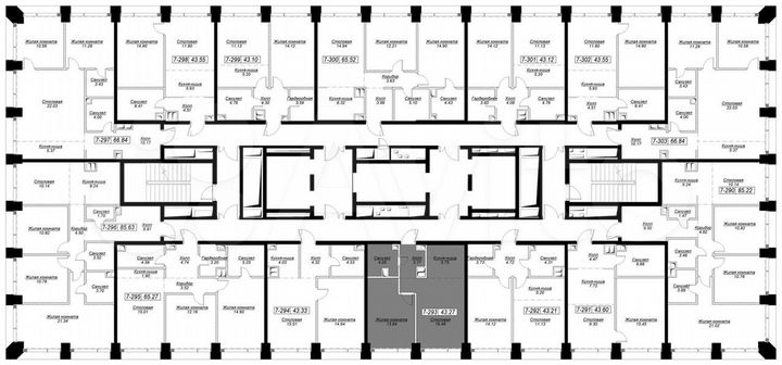 1-к. квартира, 43,4 м², 22/55 эт.