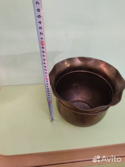 Винтажное медное кашпо