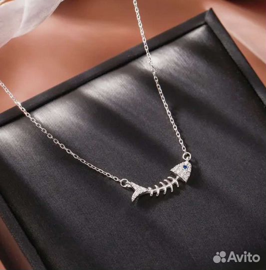 Серебряная цепочка рыбка