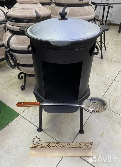 Качан чугунный 10 л и печь