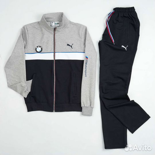 Спортивный костюм puma bmw бмв серый/синий